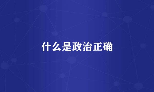 什么是政治正确