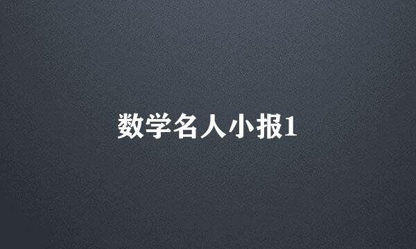 数学名人小报1