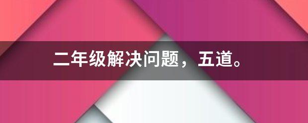 二年级解决问题，五道。