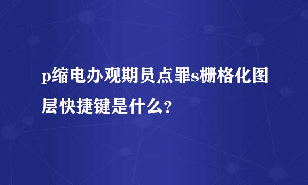 p缩电办观期员点罪s栅格化图层快捷键是什么？