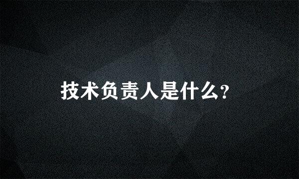 技术负责人是什么？