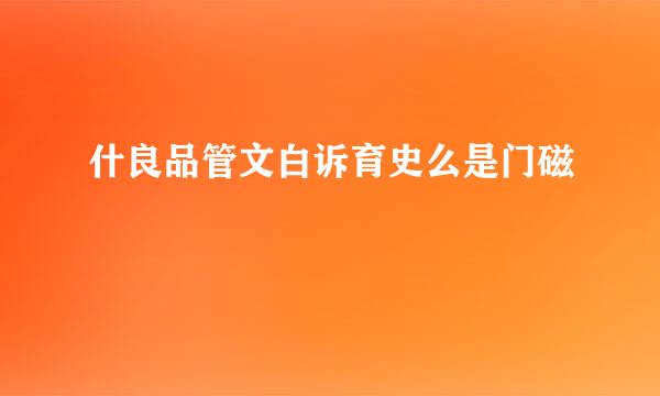 什良品管文白诉育史么是门磁