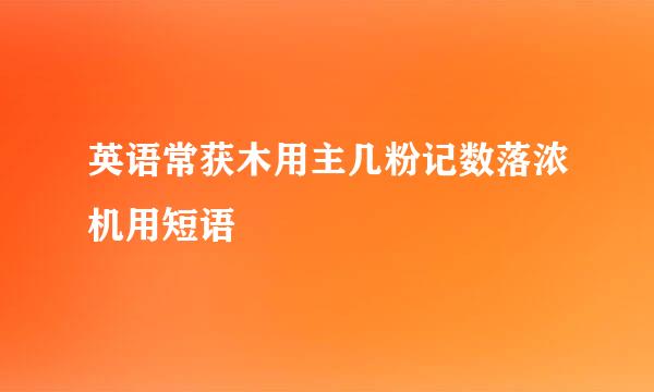 英语常获木用主几粉记数落浓机用短语