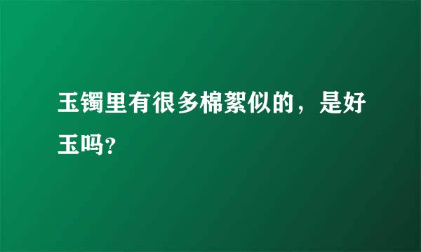 玉镯里有很多棉絮似的，是好玉吗？