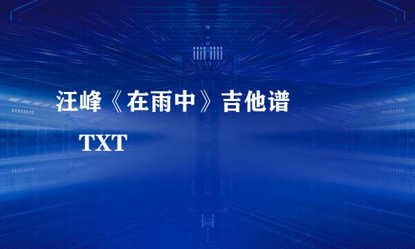 汪峰《在雨中》吉他谱    TXT