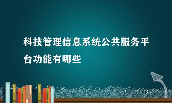 科技管理信息系统公共服务平台功能有哪些