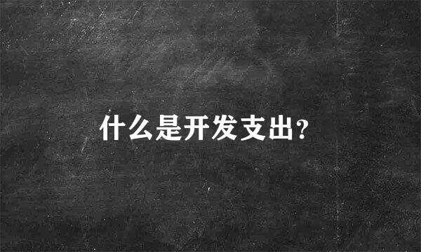 什么是开发支出？