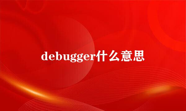 debugger什么意思