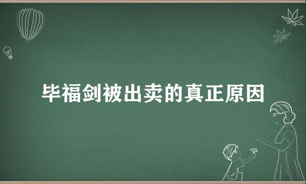 毕福剑被出卖的真正原因