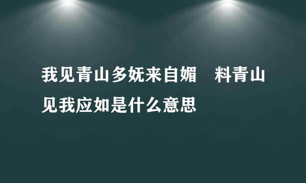 我见青山多妩来自媚 料青山见我应如是什么意思