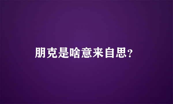 朋克是啥意来自思？