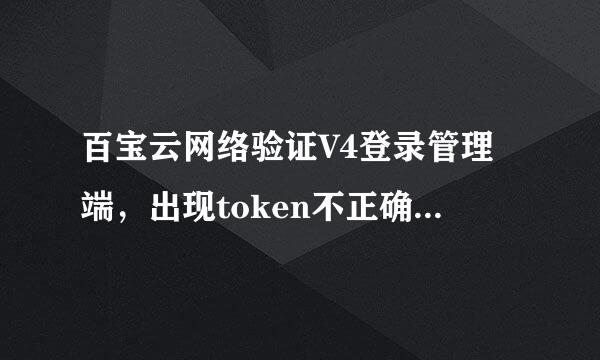 百宝云网络验证V4登录管理端，出现token不正确是怎么回事？