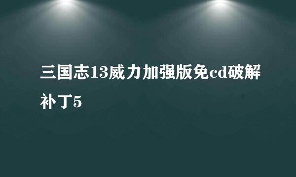 三国志13威力加强版免cd破解补丁5