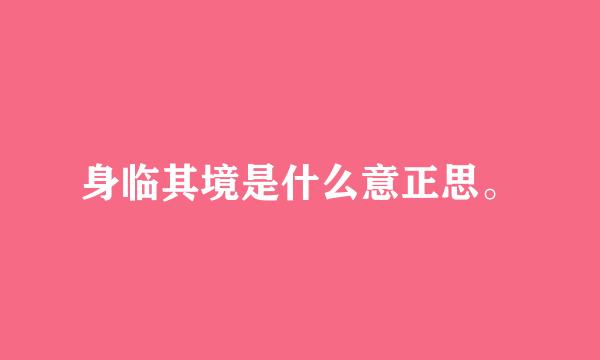 身临其境是什么意正思。