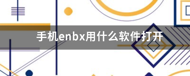 手机enbx用什么软件打开