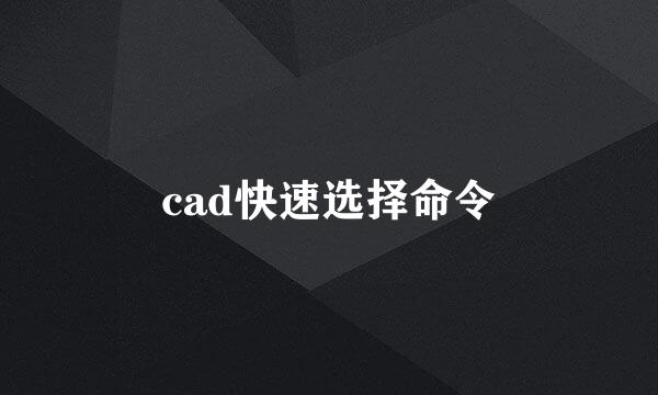 cad快速选择命令