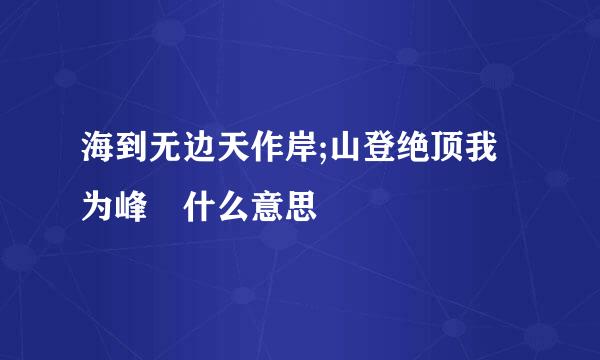 海到无边天作岸;山登绝顶我为峰 什么意思