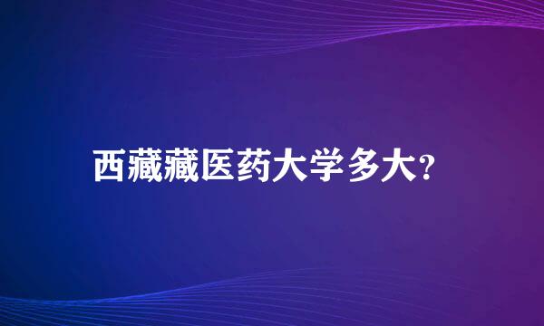 西藏藏医药大学多大？