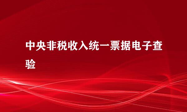 中央非税收入统一票据电子查验