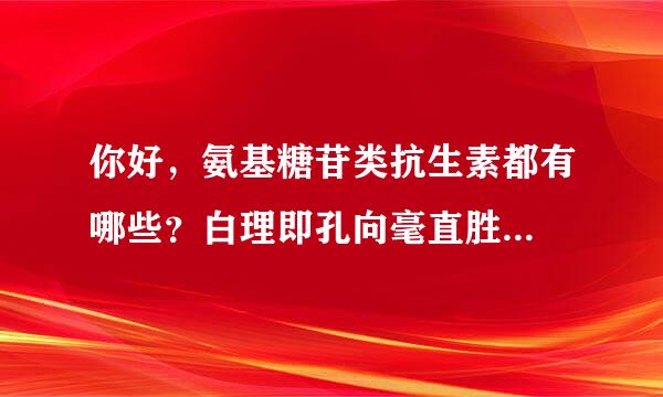 你好，氨基糖苷类抗生素都有哪些？白理即孔向毫直胜...