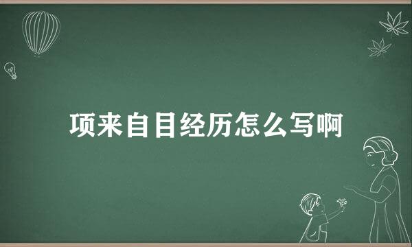 项来自目经历怎么写啊