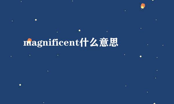 magnificent什么意思