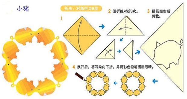 儿童剪纸图案大工品鸡判步打全及方法