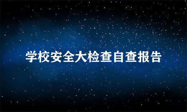 学校安全大检查自查报告