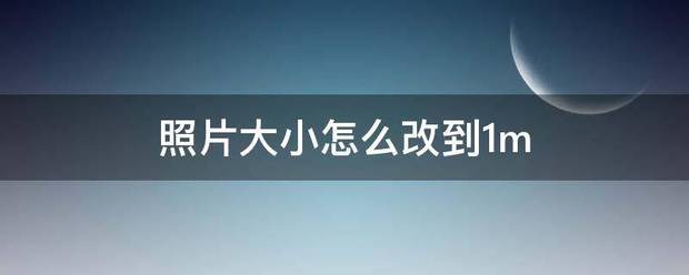 照片大小怎么改到1m