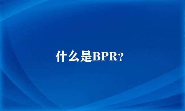 什么是BPR？