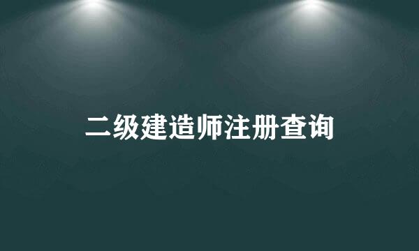 二级建造师注册查询