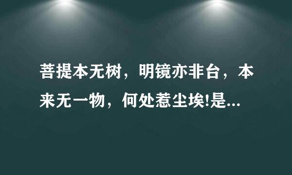 菩提本无树，明镜亦非台，本来无一物，何处惹尘埃!是什么意来自思?