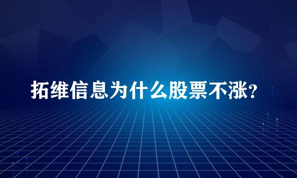 拓维信息为什么股票不涨？