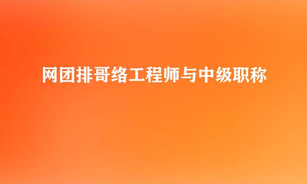 网团排哥络工程师与中级职称