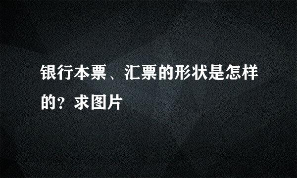 银行本票、汇票的形状是怎样的？求图片