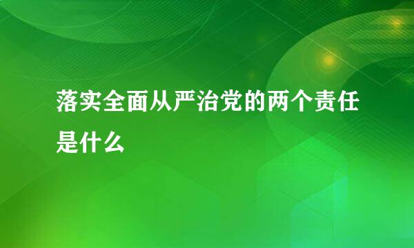 落实全面从严治党的两个责任是什么