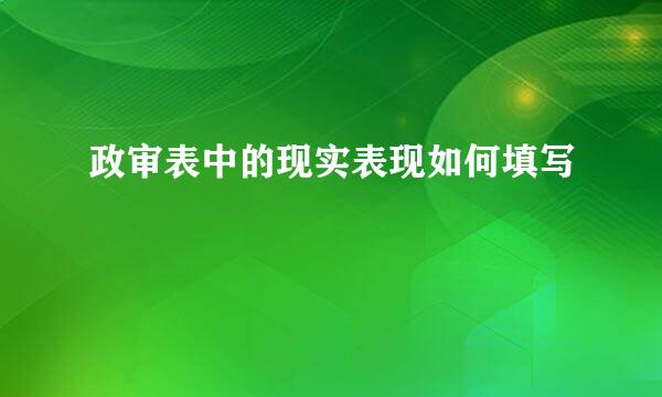 政审表中的现实表现如何填写