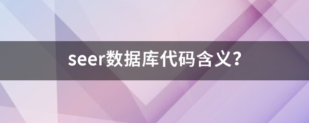 seer数议文二水据库代码含义？