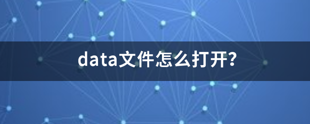 data文件怎么打开？