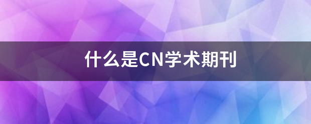 什么是CN学术期刊