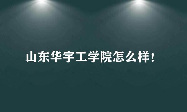 山东华宇工学院怎么样！