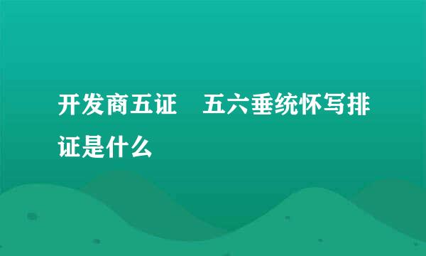 开发商五证 五六垂统怀写排证是什么