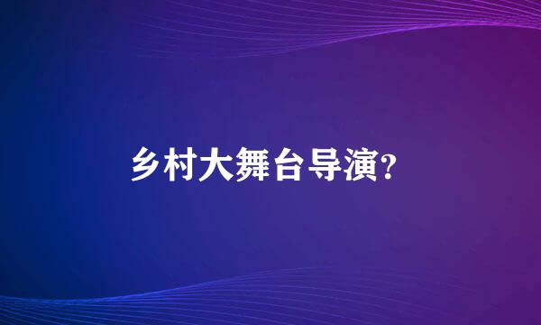 乡村大舞台导演？