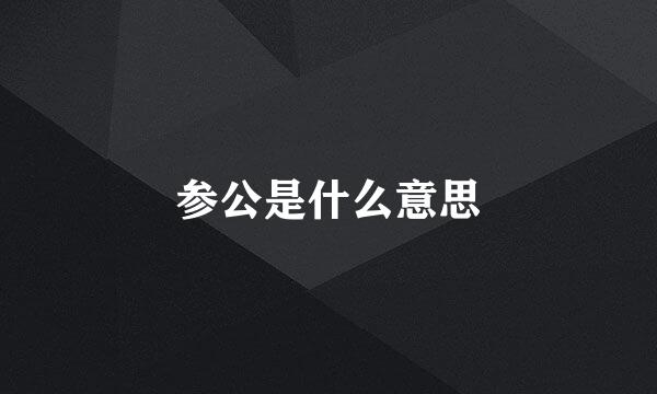 参公是什么意思