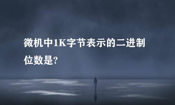 微机中1K字节表示的二进制位数是?