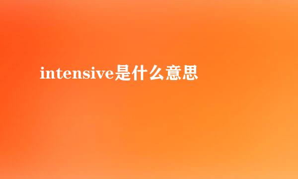 intensive是什么意思