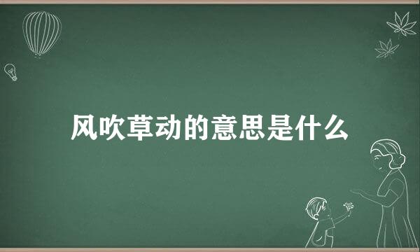 风吹草动的意思是什么