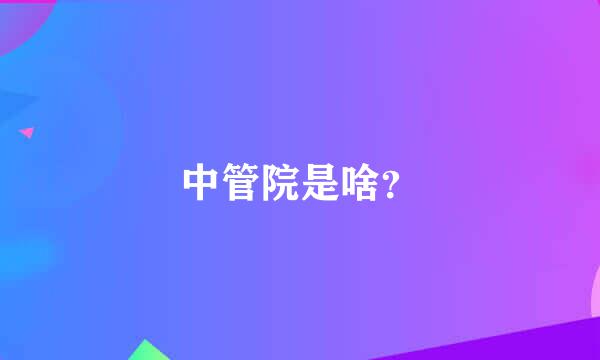 中管院是啥？