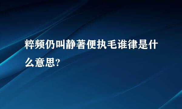 粹频仍叫静著便执毛谁律是什么意思?