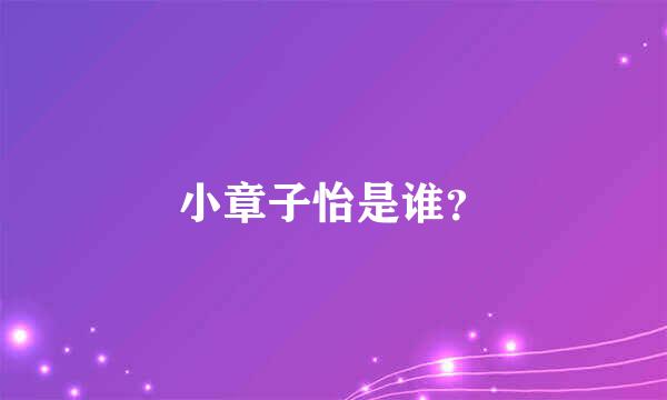 小章子怡是谁？